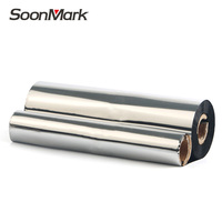 Rollos de impresora de Cinta de transferencia térmica de resina negra Premium 110X74 4,33 \ "X 244 'para impresoras de Color de 24mm de ancho