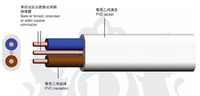6242Y câble plat double et terre 2.5mm2 fil plat cordon d'alimentation fil électrique