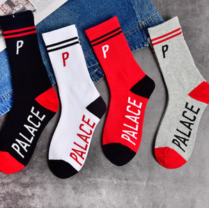 Chaussettes <span class=keywords><strong>de</strong></span> <span class=keywords><strong>skate</strong></span> jacquard pour hommes, design lettres, pour le sport <span class=keywords><strong>de</strong></span> rue, 1 paire - Product Image 2
