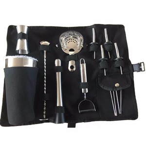 Bartender <strong>Set</strong> 9Pcs Wine Tools Bar Drink <strong>Cocktail</strong> Mixer <strong>Mixing</strong> Kit With Carry Case for Cambodia Tennent's Lager Voli Mathilde - Product Image 2