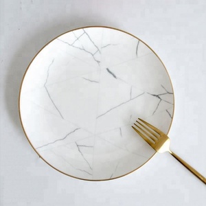De <span class=keywords><strong>service</strong></span> rond 8 pouces marbre <span class=keywords><strong>assiette</strong></span> à <span class=keywords><strong>dessert</strong></span> os chine avec or jante - Product Image 6