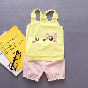 Abbigliamento estivo a maniche corte per <span class=keywords><strong>bambina</strong></span> 2-3 anni, set con <span class=keywords><strong>pantaloni</strong></span>, fantasia elegante, vestiti per bambini - Product Image 1