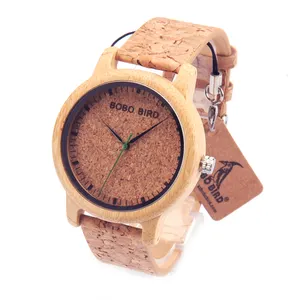 BOBO VOGEL Liebhaber Uhren Holz Uhren Handgemachte Kork Strap Bambus Uhr Tropfen Verschiffen für paare