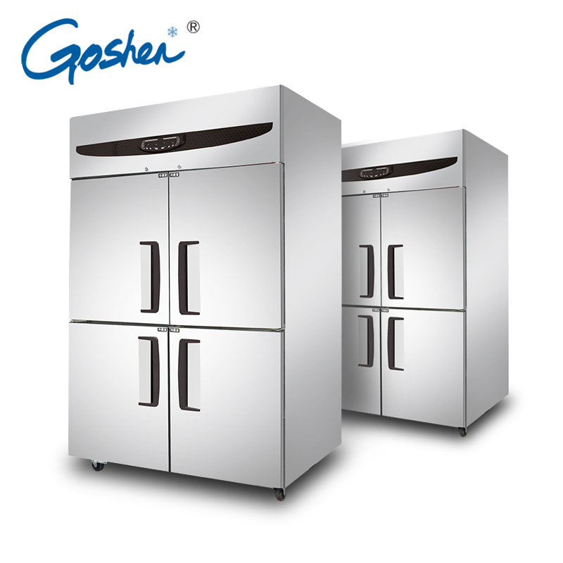 4-дверный шкаф для коммерческих вертикальный вентилятор Охлаждающий кухонный холодильник