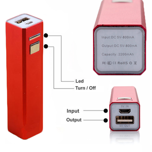 ULcertified Promotion 2200 mah Carré En Aluminium De Forme De Rouge À Lèvres Chargeur de <span class=keywords><strong>Batterie</strong></span> <span class=keywords><strong>Externe</strong></span> Logo Personnalisé Portable USB Banque de Puissance Mobile - Product Image 2