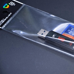 Customized resealable transparent self adhesive clear plastic opp bags with hook