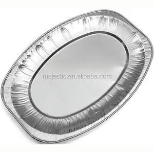 Barbecue Aluminum Foil Thick Aluminum Foil Fish Plate Turkey Dish Tin Foil Container Foil Barbecue Tray Home Use Kitchen Disposable