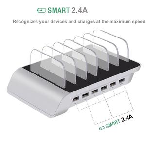 Bestseller Stazione di Ricarica USB <span class=keywords><strong>6</strong></span> in 1 Supporto per Cellulare <span class=keywords><strong>Carica</strong></span> per Tablet per Oppo per <span class=keywords><strong>iPhone</strong></span> Ecc - Product Image 2