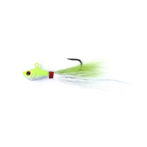 Weihai Groothandel 25G/7Cm Metalen Mal Vissen Lokken Bucktail Jig Hoofd Met Veer Haak