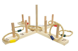 TJ MARCA GIGANTE DE MADERA JUGUETES TEJOS RING TOSS <span class=keywords><strong>JUEGO</strong></span> de JARDÍN - Product Image 1