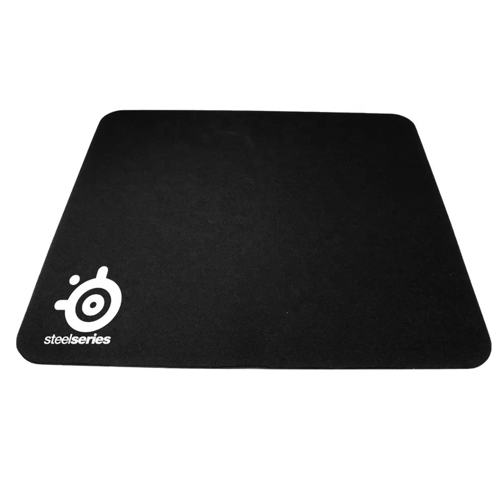 Black Steel Series brand Qck rubber black non slip rubber custom printing logo quick move polyester speed cloth gaming mouse pad