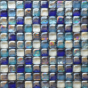 Galet <span class=keywords><strong>bleu</strong></span> carreaux de mosaïque de verre <span class=keywords><strong>douche</strong></span> salle de bain - Product Image 1