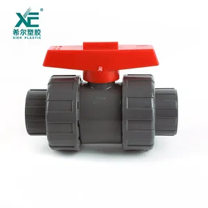 XE משלוח מדגם 1/2 "-2" צבעים אופציונלי upvc פלסטיק כפול איחוד אמיתי כדור שסתום