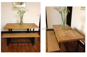 Mesa de jantar de madeira sólida, design clássico