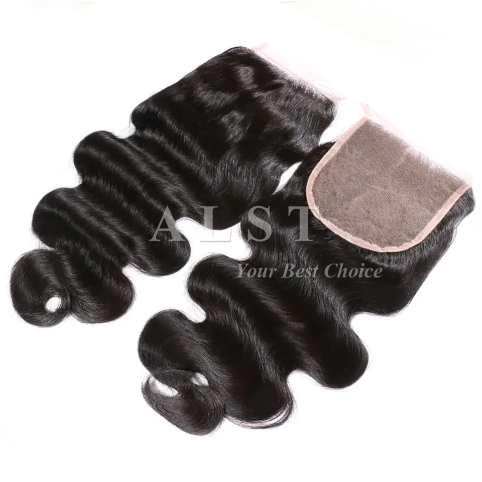 Wholesale Cheap Virgin Brazilian Human Hair Piece Swiss Free Parting Lace Closure With Baby Hair