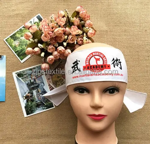 Özel baskılı logo hachimaki pamuk ninja dövüş spor bandı özel logo