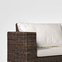 Ensemble de chaises de canapé tissées en rotin de style moderne Mobilier de salon confortable Matériau en tissu