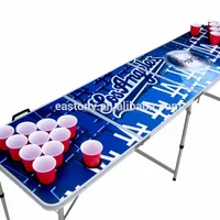 Mesa pong portátil de cerveja-6 ''mesa de pong de cerveja com rack de bola e bolas de pong páscoa