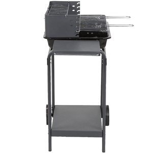 Gril de barbecue à charbon de bois à chariot simple rectangulaire avec dispositif de sécurité à la flamme et construction en acier - Product Image 2