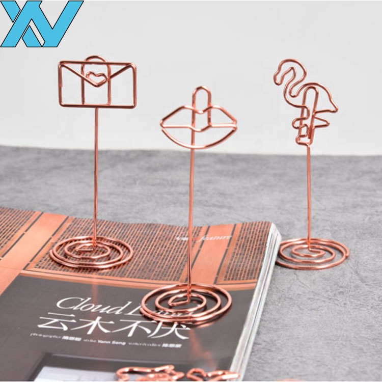 Amazon shop popular OEM designs rose gold color metal holder clips 100mm