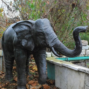 Natuursteen Tuindecoratie Groot Standbeeld Levensgrote Outdoor Grote Afrikaanse Stenen Olifantstatus - Product Image 5