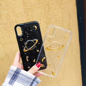 Stereoscopico Universo Spazio anello in Oro Brillante Luna Stat Pianeta Polvere Cellulare Mobile Casse Del Telefono Sacchetti Della Copertura Posteriore Per il <span class=keywords><strong>iphone</strong></span> 6 7 <span class=keywords><strong>8</strong></span> più di X - Product Image 2