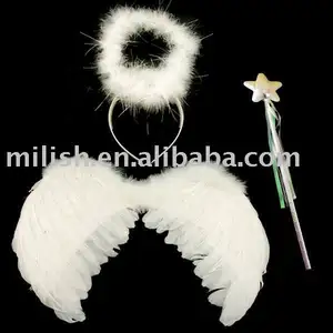 Ailes d'ange de <span class=keywords><strong>diable</strong></span> de fée d'halloween de haute qualité avec Halo et baguette pour accessoire de costume de fête d'enfants - Product Image 4