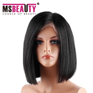 <span class=keywords><strong>Msbeauty</strong></span> سعر المصنع نوعية جيدة جديد بالجملة الصف 10A الرطب ومائج 13x4 الدانتيل الجبهة قصيرة بوب شعر مستعار للنساء السود - Product Image 2