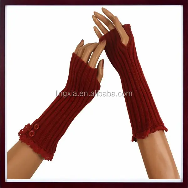 Chauffe-bras en dentelle tricoté pour femmes, chauffe-bras à câble, accessoires d'hiver, sans doigts, longs gants