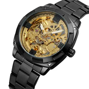 Hot Forsining 207 Brand Luxury Automatic Watches Men Fashion Skeleton Dial Full Stainless Steel Mechanical Watch uhren hombre