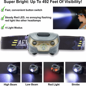 Lampe frontale LED rechargeable à capteur USB étanche super lumineux pour la course et le camping en plein air - Product Image 2