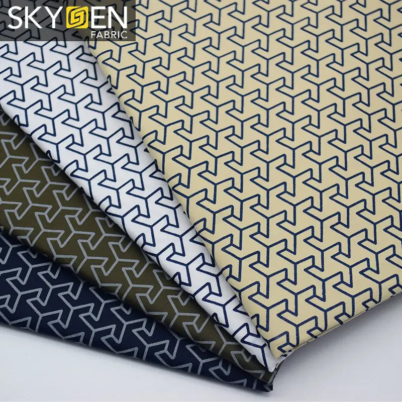 Skygen commercio all'ingrosso twill di tessuto di seta 100 cotone con stampa geometrica tessuto con il prezzo più basso