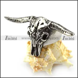 Cincin Tengkorak Domba Serow Berukiran Halus Perak Desain Unik Di Grosir