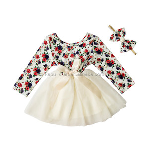 Commercio all'ingrosso Infantile dei vestiti del bambino delle ragazze del manicotto <span class=keywords><strong>lungo</strong></span> del partito di tulle abiti con camicia di pizzo - Product Image 3
