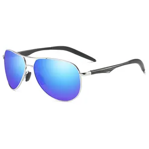 64626 Superhot gözlük klasik mavi aynalı Pilot stil sürüş güneş gözlüğü erkek polarize tonları güneş gözlüğü