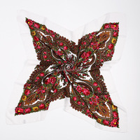 120*120CM 공장 독특한 머플러 헤드랩 레이디 프린트 꽃 면 느낌 아크릴 스퀘어 러시아 스카프