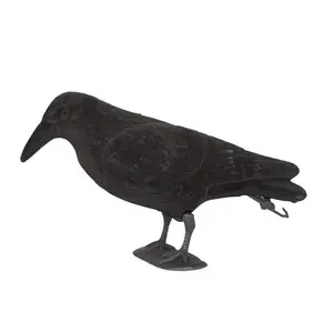 Outdoor Artificial flocking Bird Scarer repellent Scarecrow Garden Decoration flocked crow decoys Landscape Ornament