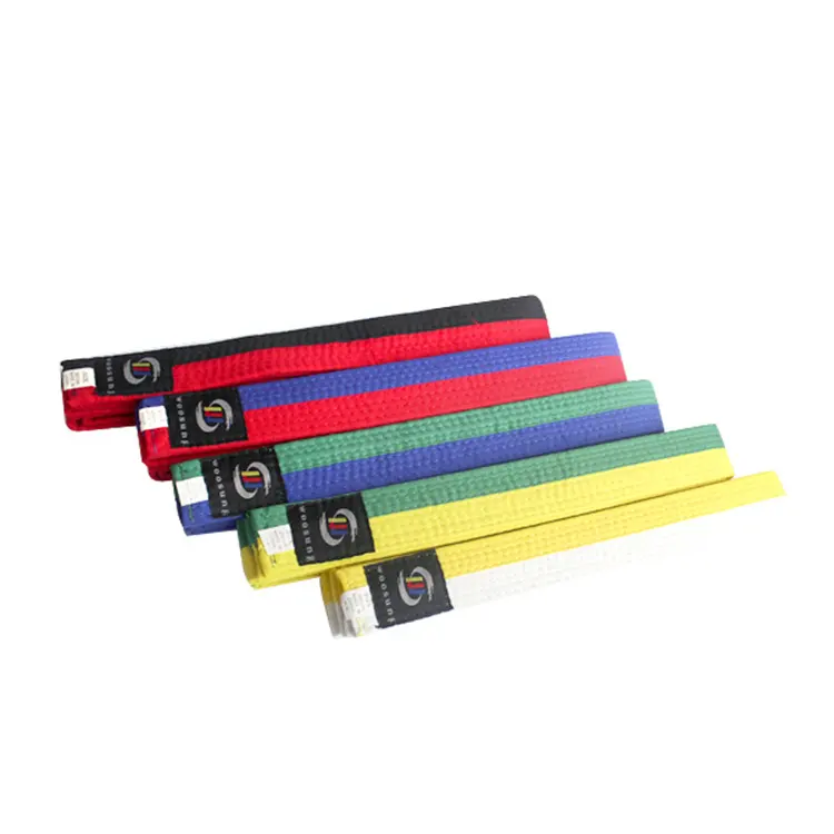 Cinturón de karate personalizado, colores, para artes marciales, taekwondo, kárate, doble color, venta al por mayor