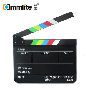 Commlite-Clapboard de película de Director de borrado en seco, plástico acrílico, con palos de Color (9,85x11,8 pulgadas)