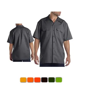 100% Cotton Shirts Men's Workwear Uniform Work Shirt with Pockets