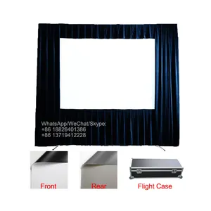 XYSCREEN 120" 150" 180" 200" inch outdoor portable front and rear projection fast folding projector screen with Black Drape