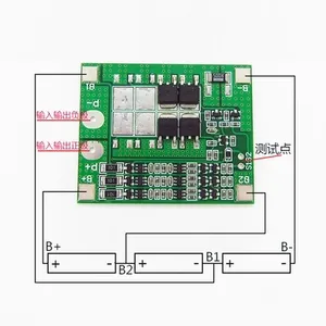 Placa de protección de batería de litio 3S, 12,6 V, 11,1 V, 15A, protección contra sobrecarga y sobredescarga