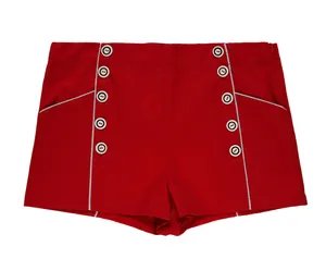 Groothandel Fabrikant Hoge Taille Amerikaanse Vintage Sailor Sexy Vrouwen Strand Shorts Rood