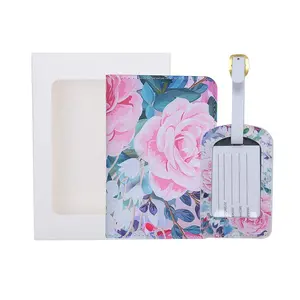 Support de passeport et étiquettes de bagages en cuir imprimé, coloré, personnalisé, pour <span class=keywords><strong>voyage</strong></span>, OEM welcomande, en usine - Product Image 4