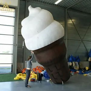 Creme de gelo inflável para anúncios, balão personalizado com controle remoto de pvc ou pano oxford