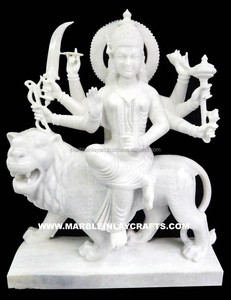 White Marble Durga Maa Statue - Product Image 1