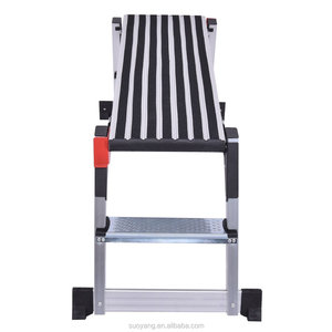 SYW006 Washing Car Platform Aluminum Ladder Folding Work Platform Ladder <strong>Stools</strong> Industrial Ladders EN131 2 <strong>Steps</strong> 128*20*39CM - Product Image 2