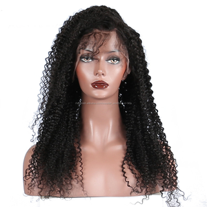 LM pelo cabello humano indio de alta calidad para mujer tupé rizado 360 de encaje frontal pelucas afro - Product Image 1