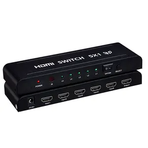 IR Remote Control 5 port HDMI Switcher audio video V1.4 HDMI Switch 5x1 for 3D 1080P