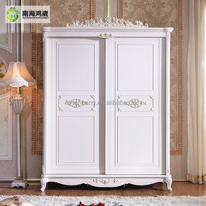 Bianco Antico Francese <span class=keywords><strong>Porta</strong></span> <span class=keywords><strong>Scorrevole</strong></span> Mobili Camera Da Letto Armadio Armoire - Product Image 2